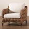 Bali & Pari Vevina Modern Bohemian Dark Brown Mahogany Wood and Woven Seagrass Arm Chair 238-13482-ZORO - alternate 2